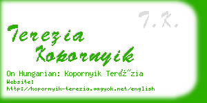 terezia kopornyik business card